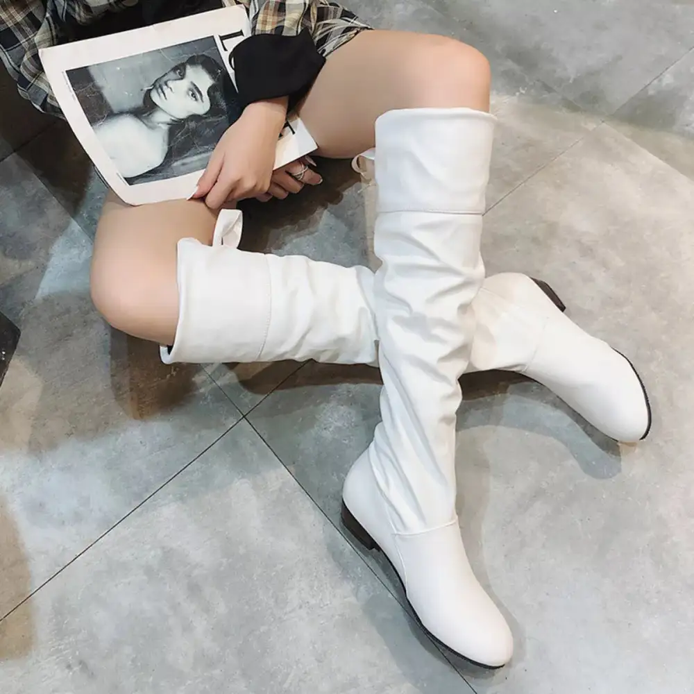 Refined Round Toe Low Heel Boots