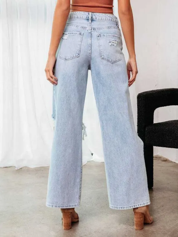 Smocked Short Sleeve Denim Jeans