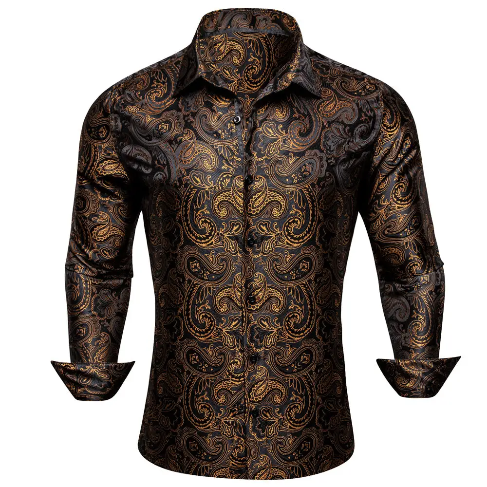 Refined Paisley Floral Silk Dress Shirt