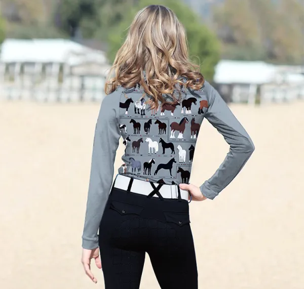 Women's Riding Style Print Long Sleeve Casual Shirt