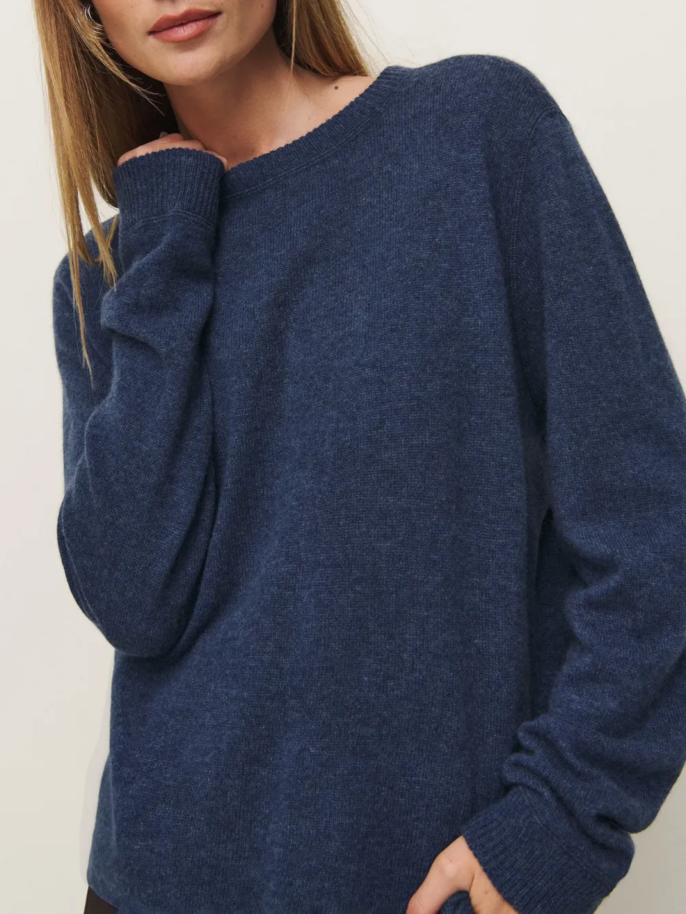 Relaxed Fit Crew Neck Knit Sweater