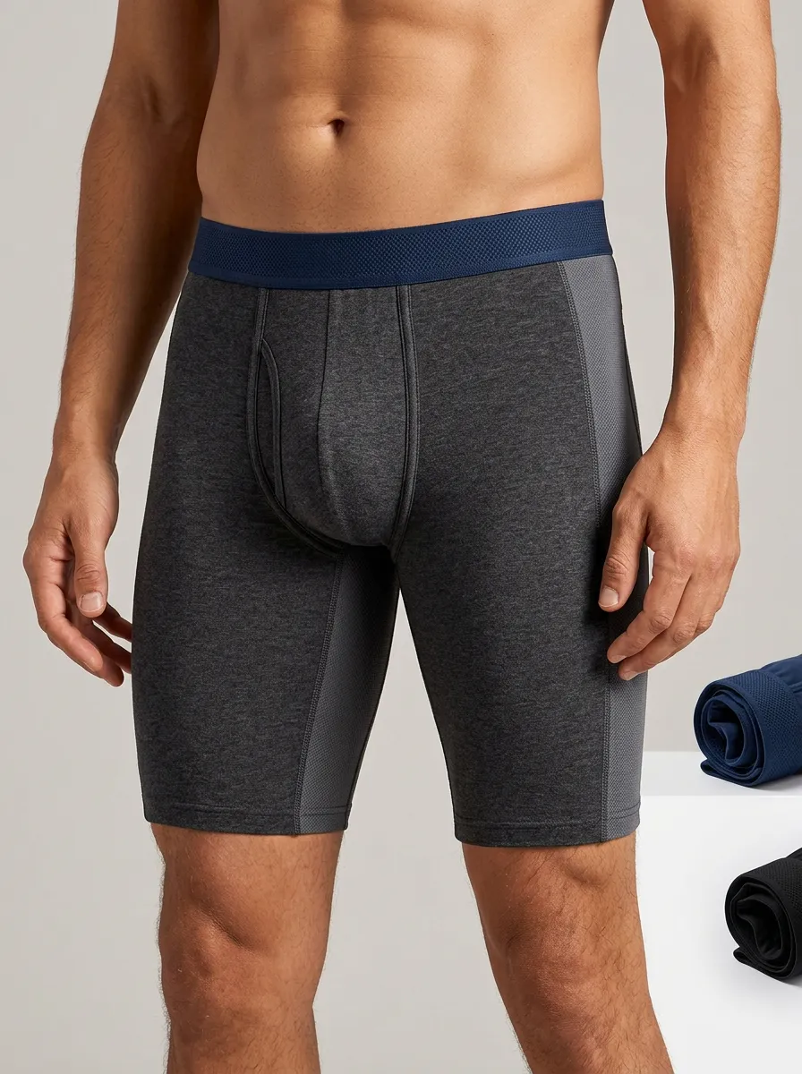Contoured Athletic Performance Mesh Panel Boxer Briefs