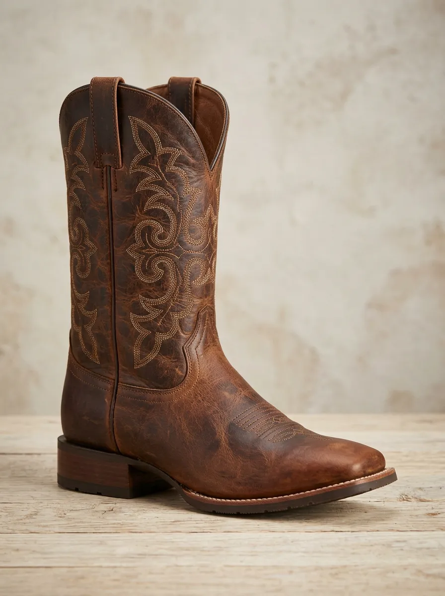 Men's Statement Western Cowboy Embroidered Cowboy Boots