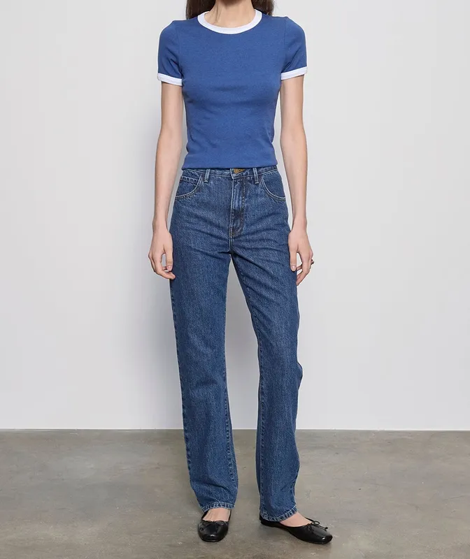 Classic Ringer Tee Ink Blue/white
