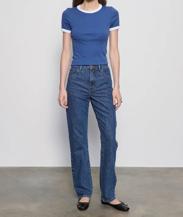 Classic Ringer Tee Ink Blue/white