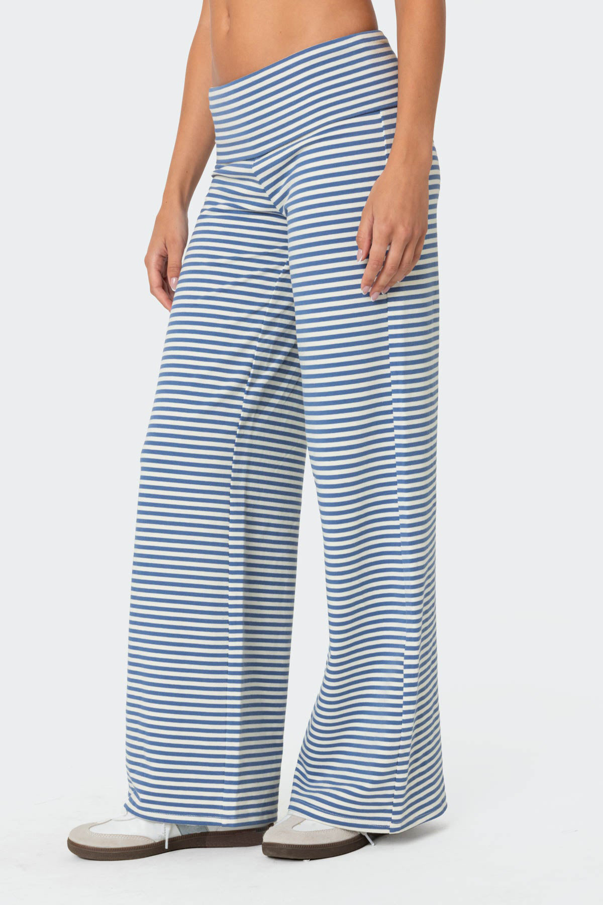 Striped Fold Over Pants