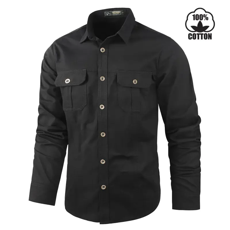 Men's Long Sleeve Cotton Casual Shirt