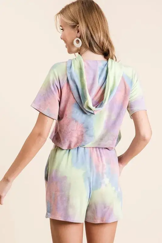 Everyday Tie Dye French Terry Casual Shorts with Twill Tape