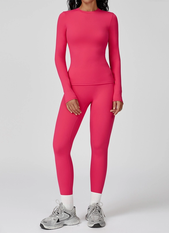 Long Sleeve Top with High Waist Sculpted Leggings Set