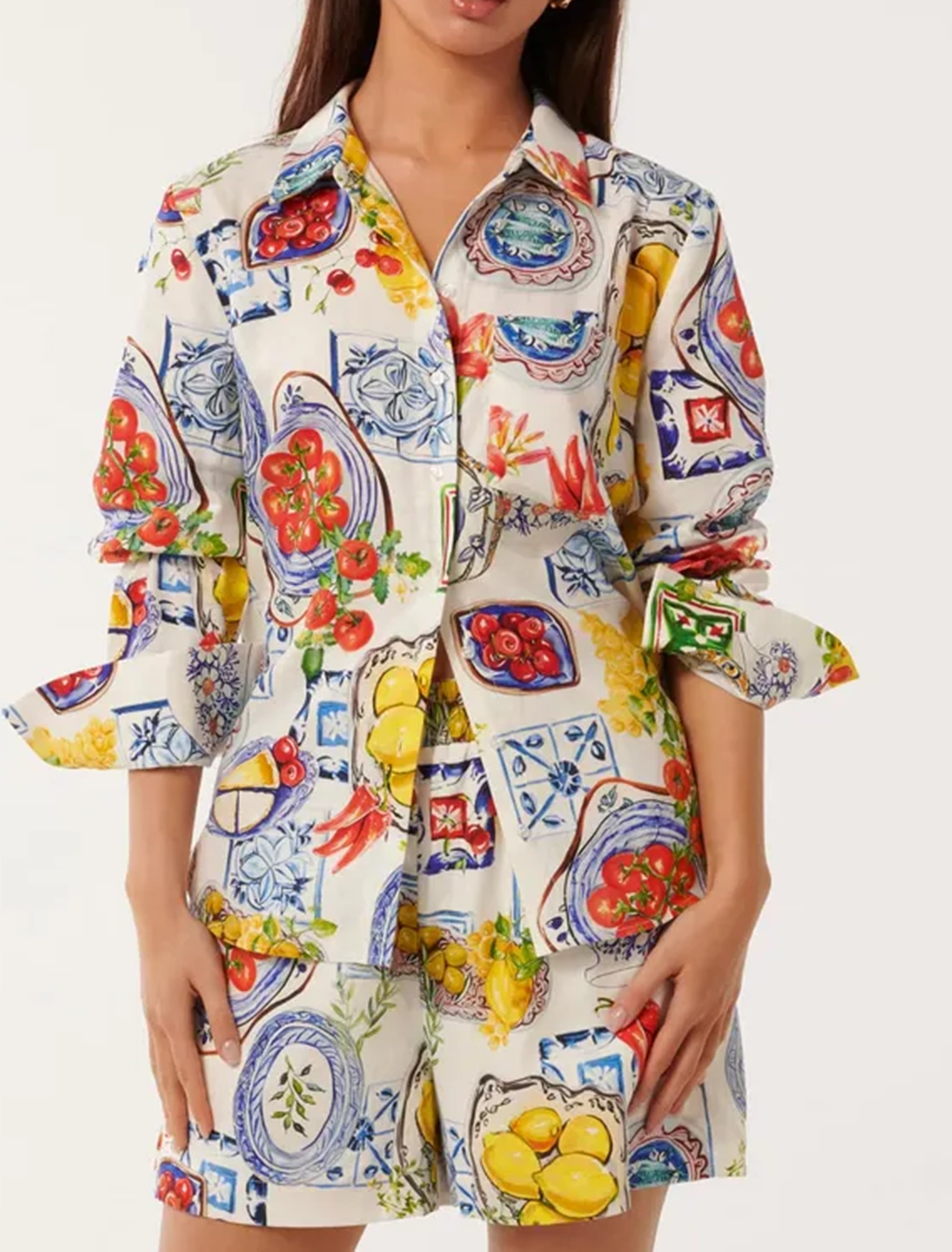 Colorful Oversized Linen Shirt
