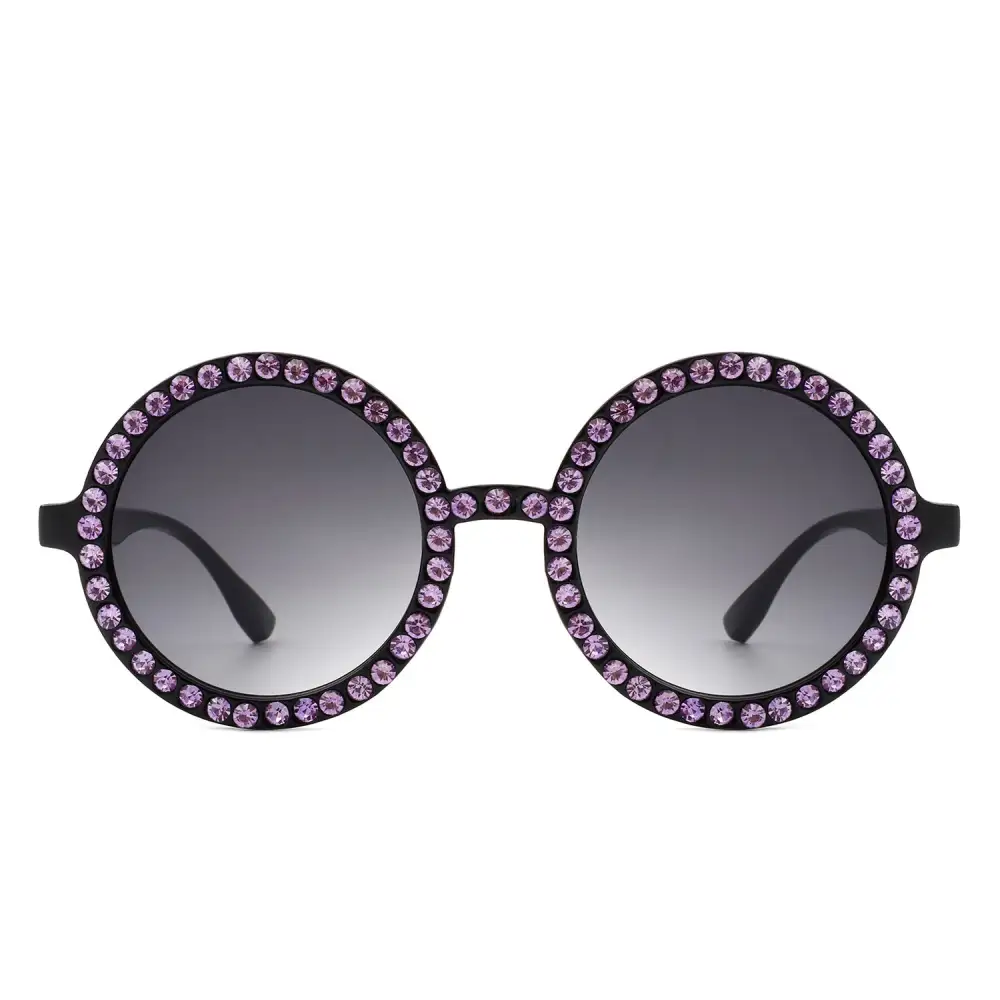 Fuzzy Round Frame Sunglasses