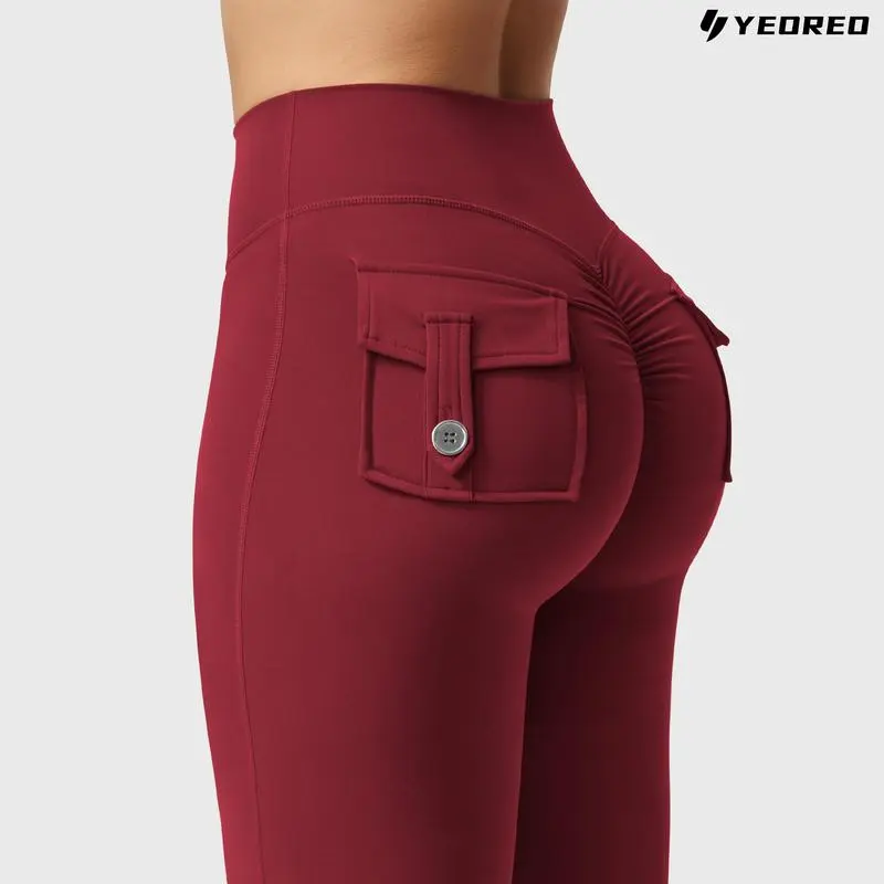 Flare Leggings with Pockets Butt-Lifting | High-Waist | Breathable | Four-Way Stretch | Squat-Proof