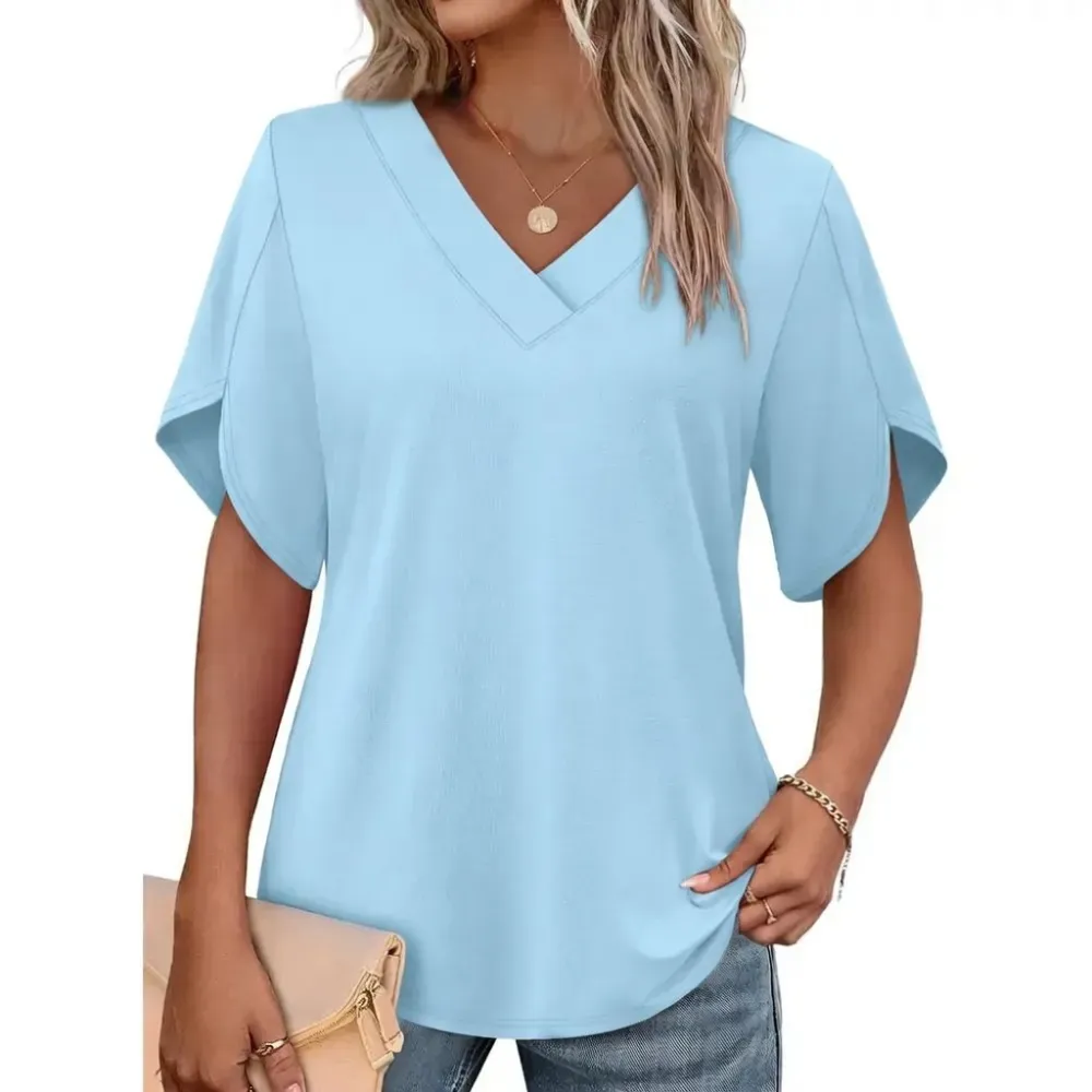 Womens Short Sleeve V Neck Dolma -- 1 for as low as $1.25