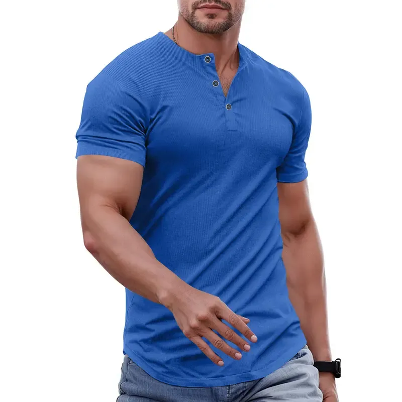 Men's Solid Color Slim Fit Longline T‑Shirt