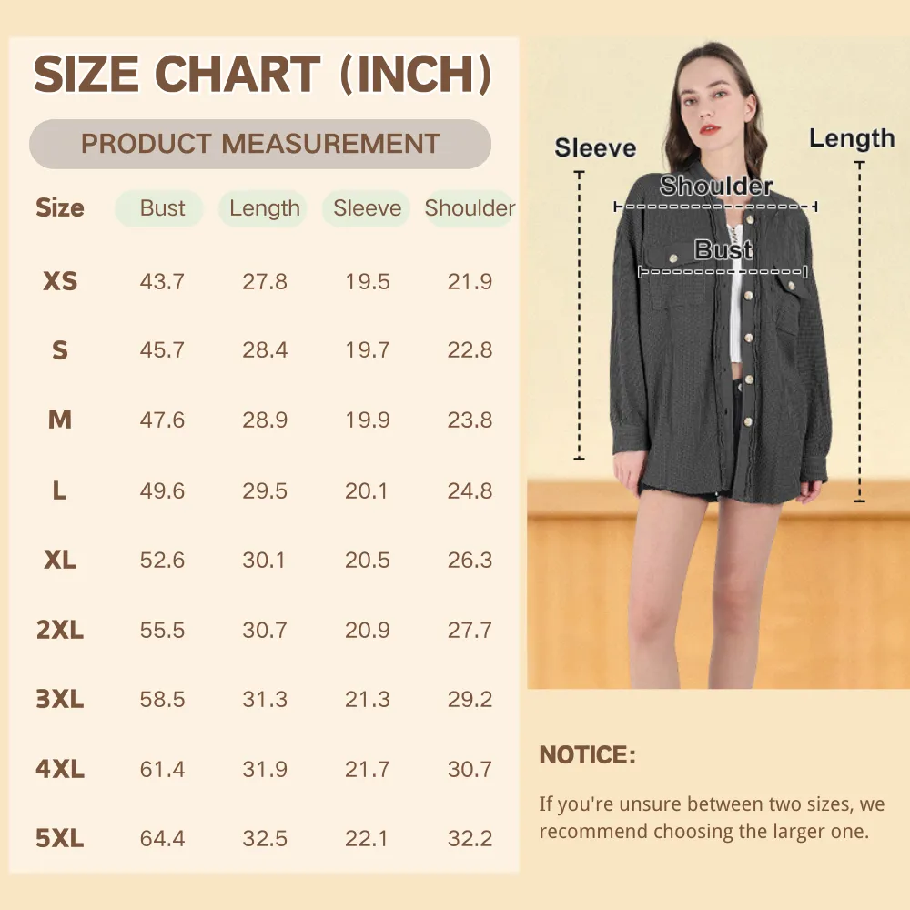 Women's Loose Fit Batwing Sleeve Waffle Knit Button Down Shirt