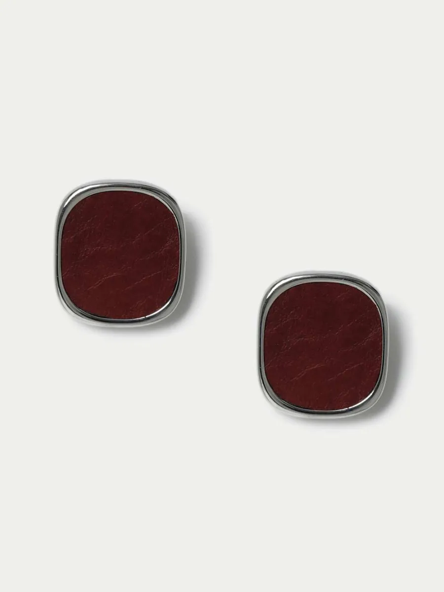 Leather Stud Earrings
