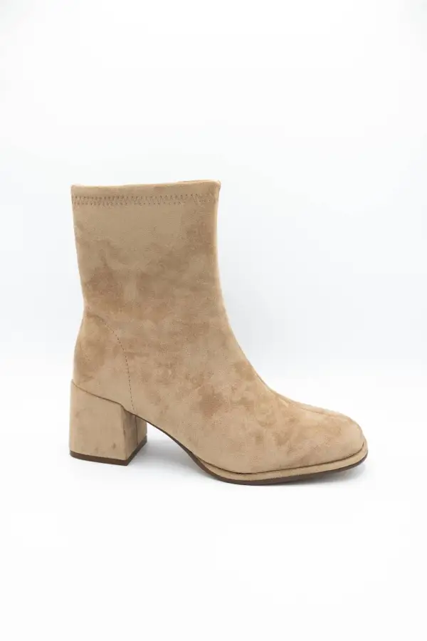 Modern Suede Zip Entry Ankle Bootie
