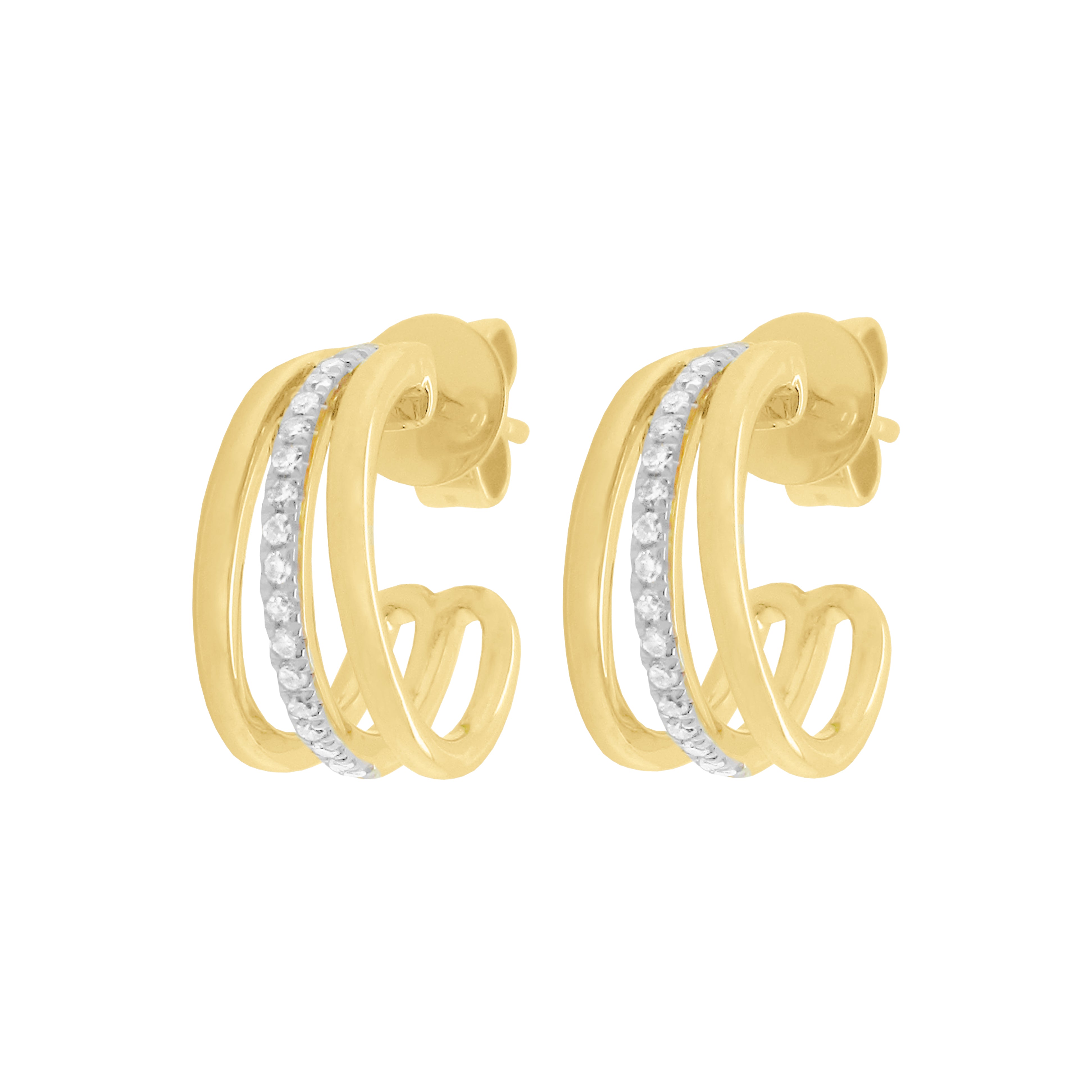 Curved Polished Gem Detail Earrings