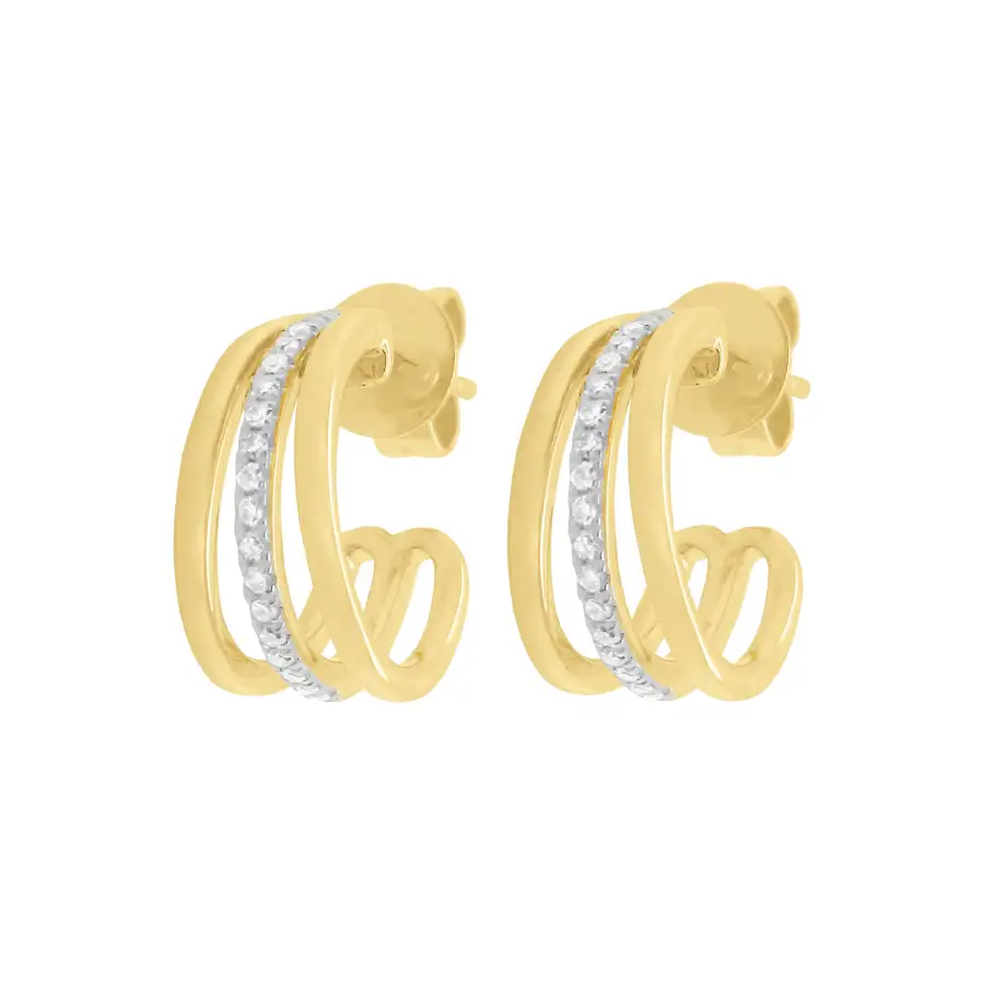 Curved Polished Gem Detail Earrings