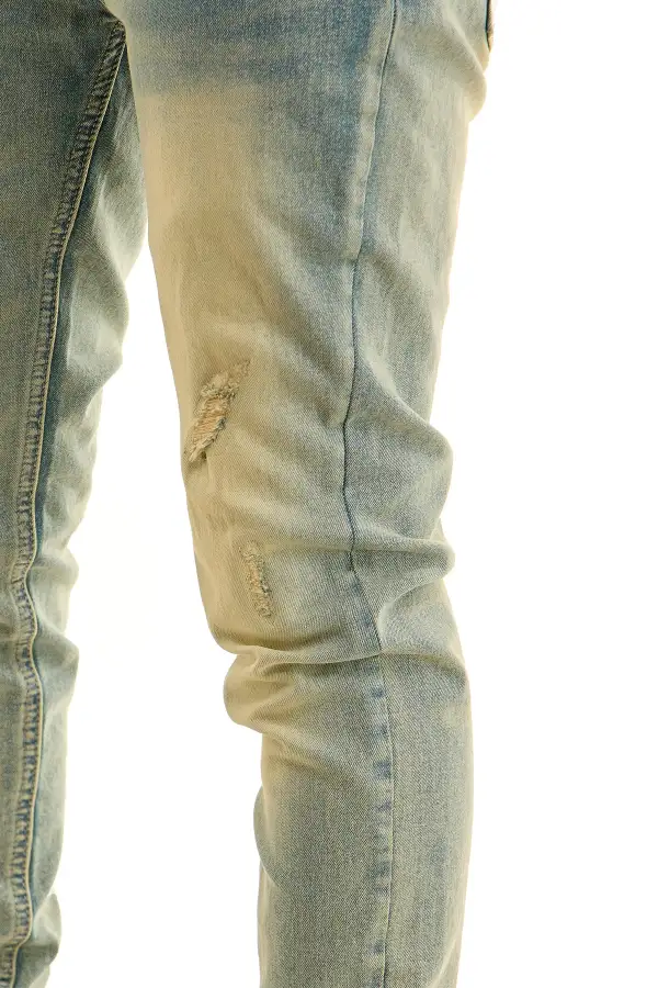 Men's Modern Skinny Distressed Zip Detail Jeans