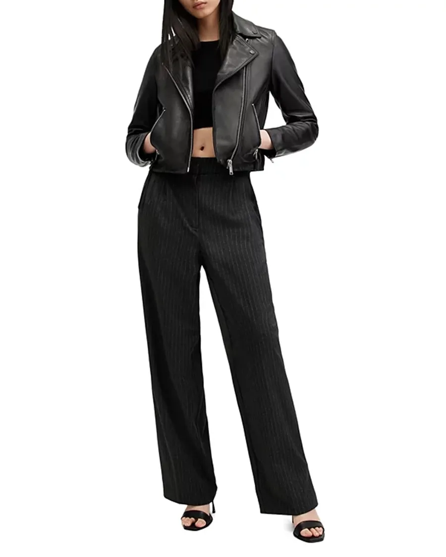 Slim Fit Leather Biker Jacket