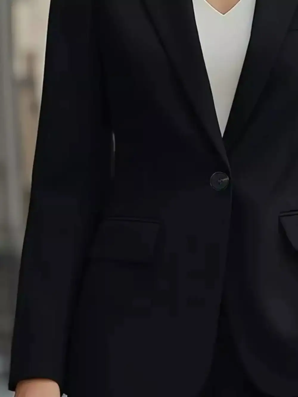 Unlined Lapel One Button Blazer