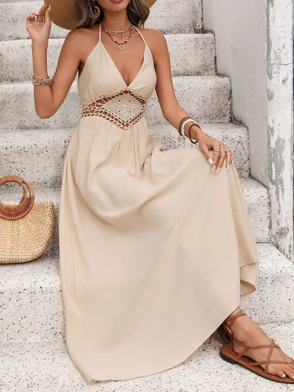 Classic Halter Maxi Dress