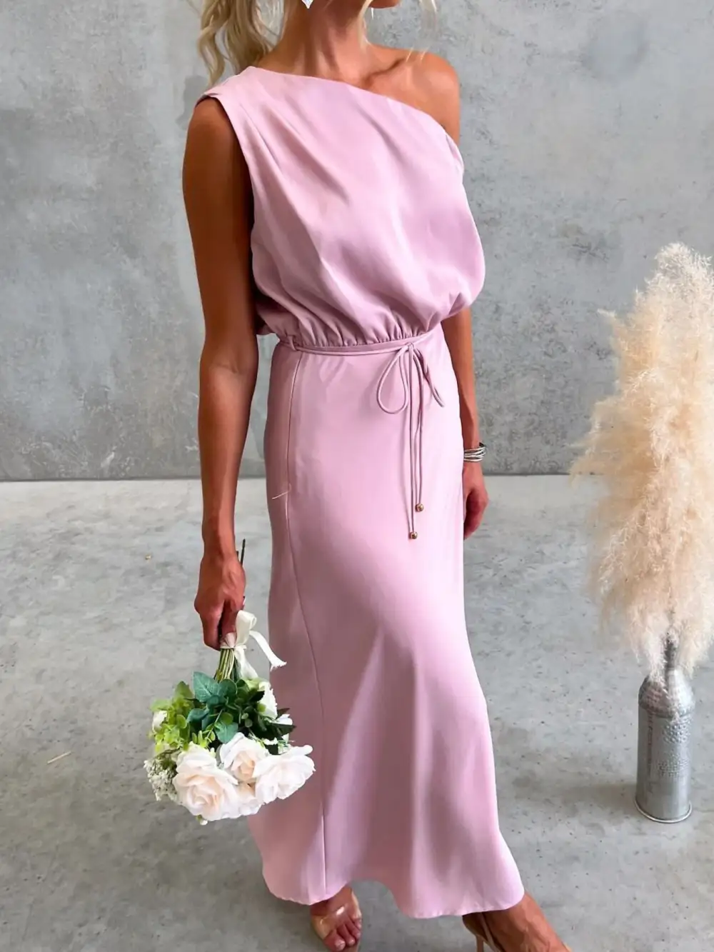 Shoulder Midi Dress