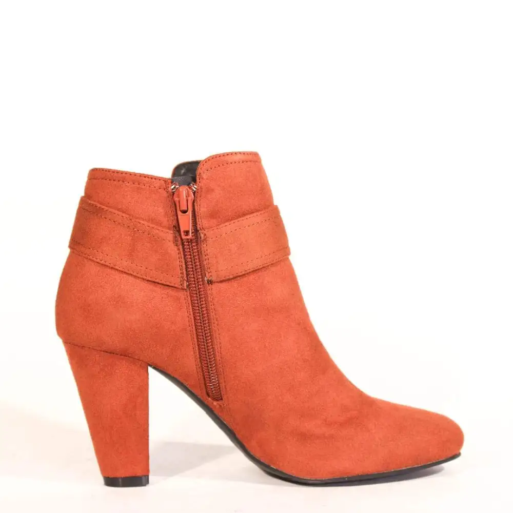 Suede Belted Block Heel Ankle Boots