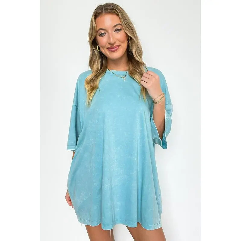 6PACK-Mineral Wash Oversized Top - BACK IN STOCK