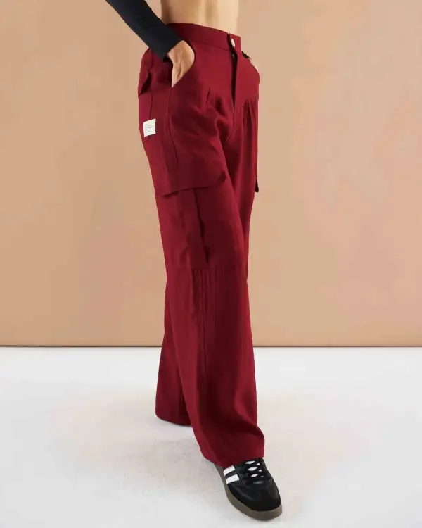 Wide Leg Pants Wine