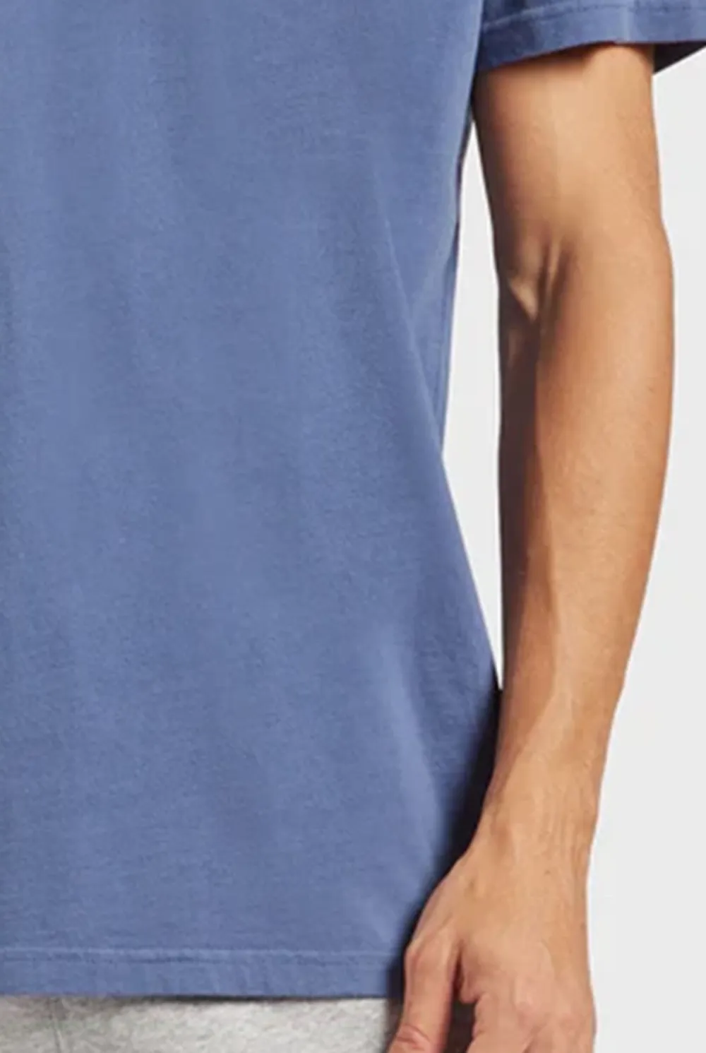 Blue Short Sleeve Crew Neck Basic Tee