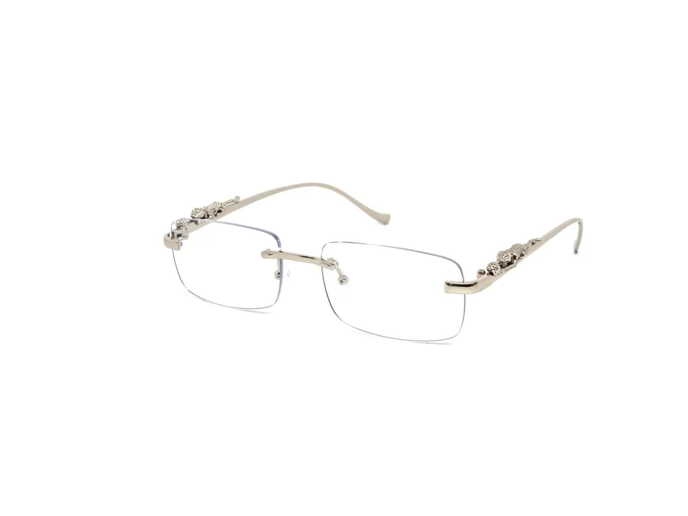 12-Pack Rimless Metal Cat-Eye Clear Lens Eyeglasses