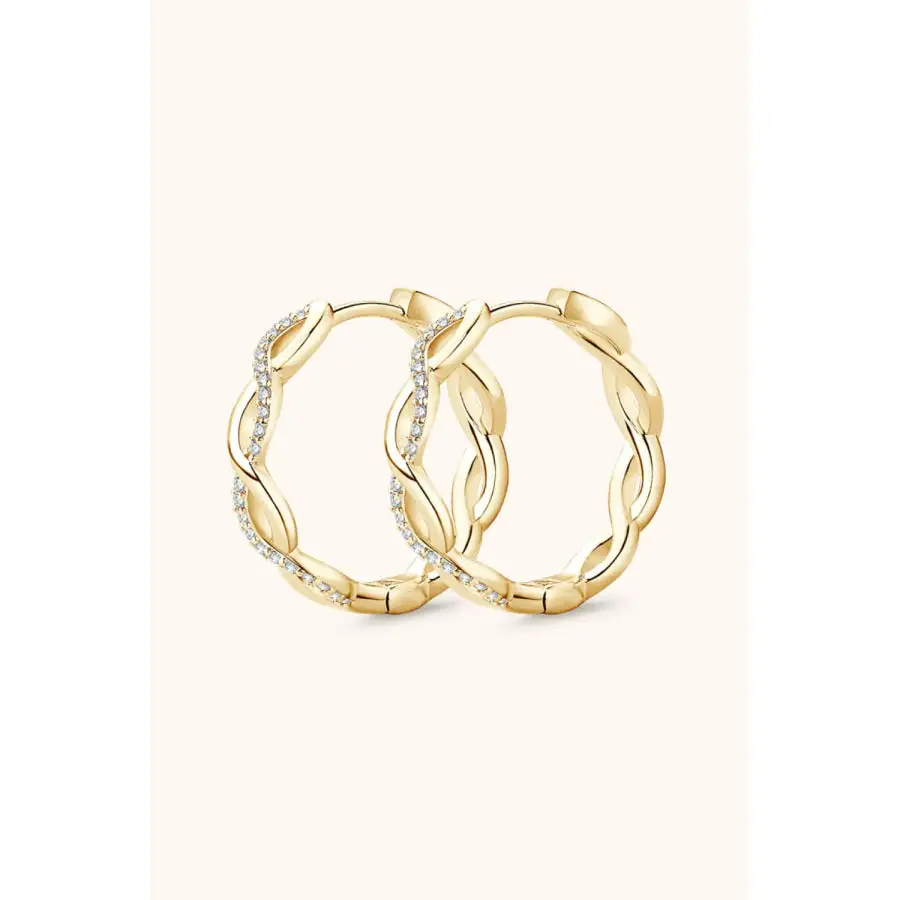 Moissanite Crisscross Hoop Earrings
