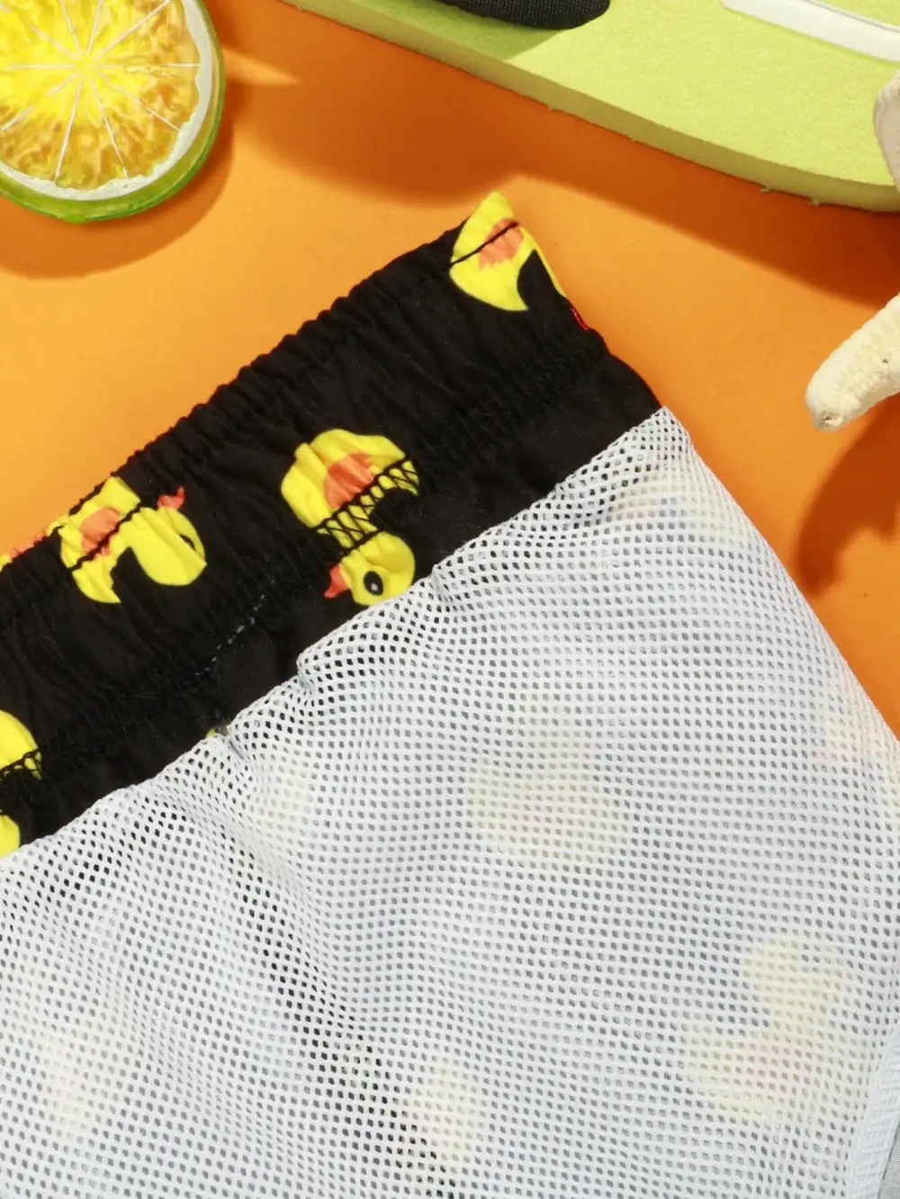 Men's Duck Print Drawstring Swim Trunks