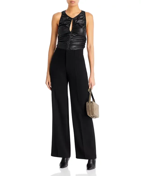 Belt Loops Wide Leg Pants