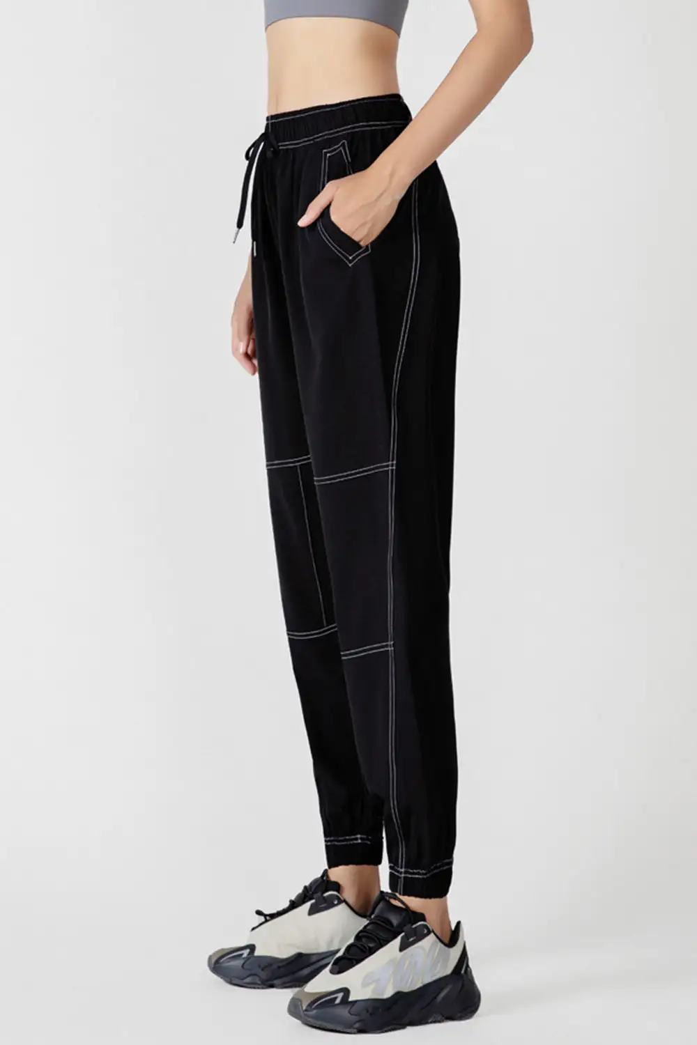Drawstring Pocketed Jogger Pants