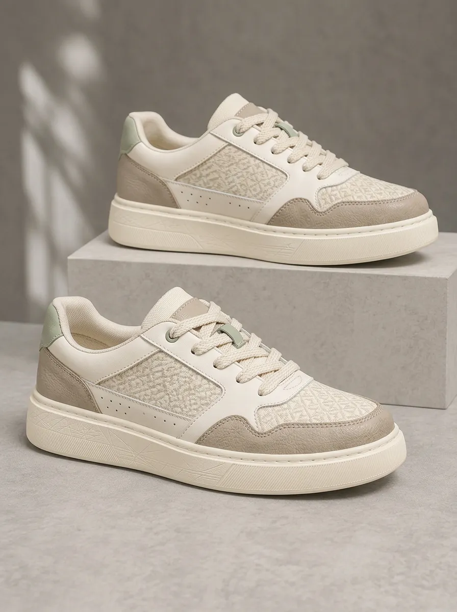 Men's Clean Casual Geometric Pattern Patterned Board Style Skate Shoes