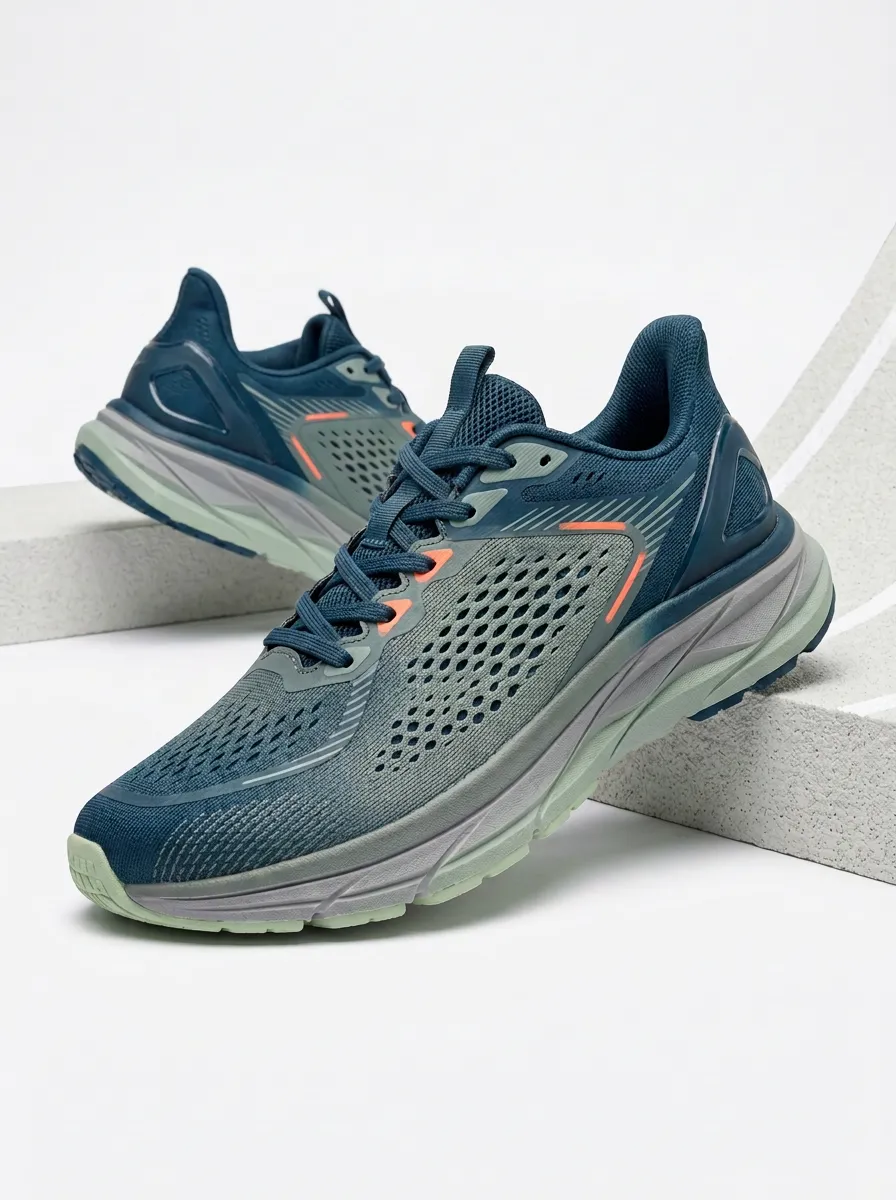 Men's Flex Athletic Running Mesh Printed Sneakers