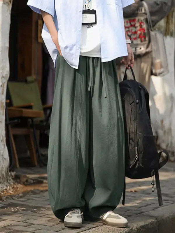 Men's Plus Size Loose Fit Wide Leg Pants