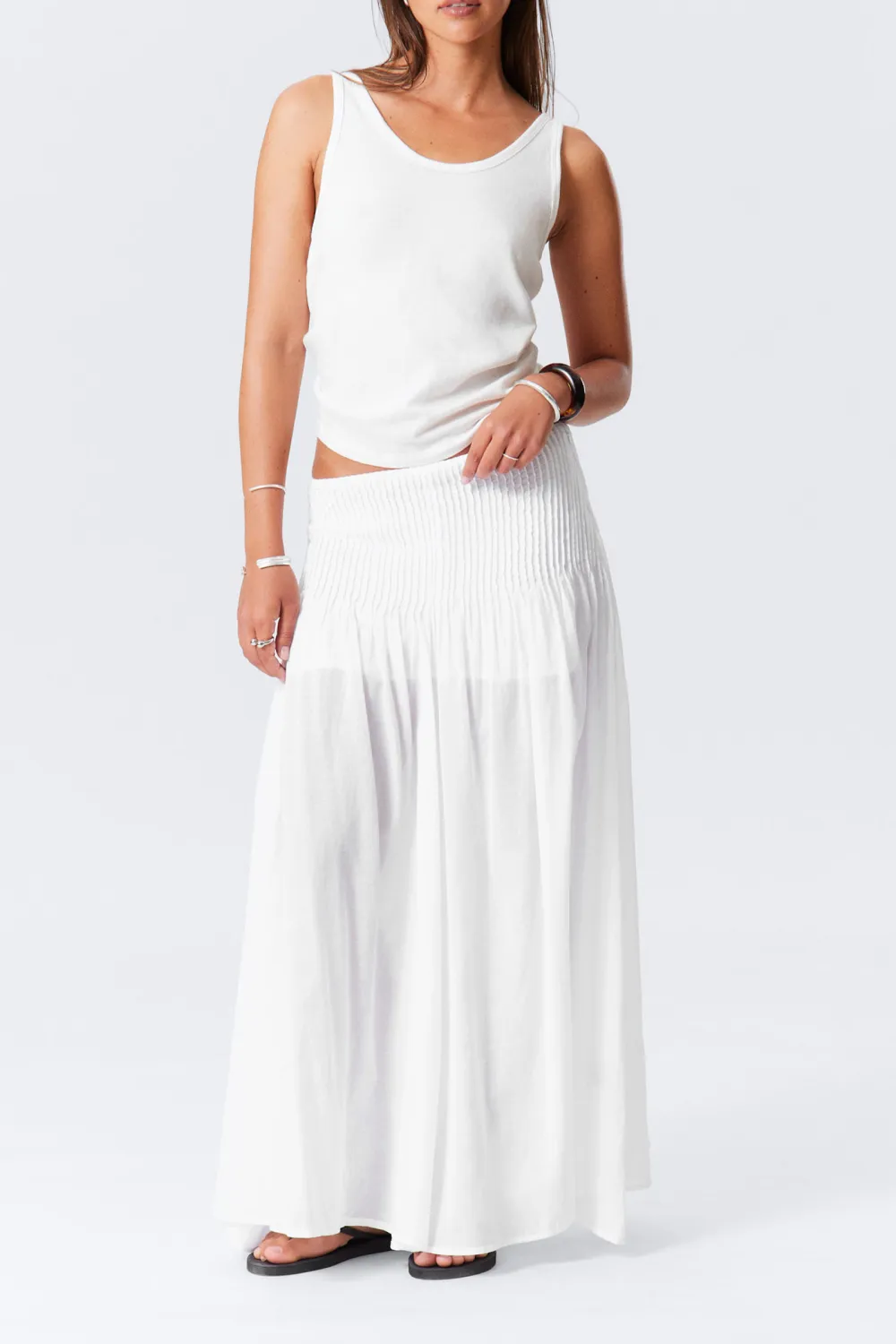Pleated Mid Waist Skirt