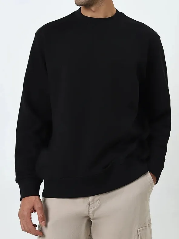 Casual Style  Solid Loose Cotton-Blend Sweatshirt