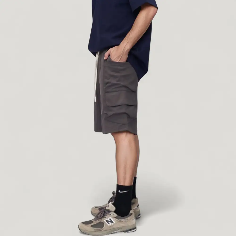 Drawstring Side-Pocket Men's Athletic Shorts