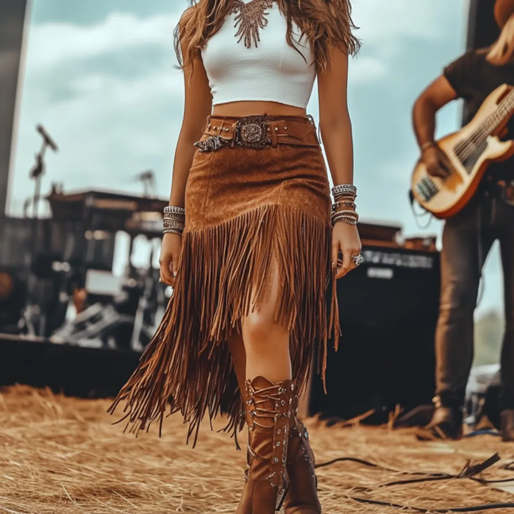 Fringe Boho Skirt