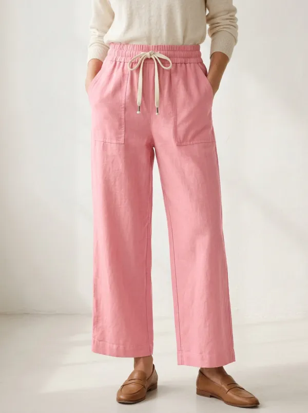 Women's Relaxed Wide Leg Adjustable Drawstring Waist Pants
