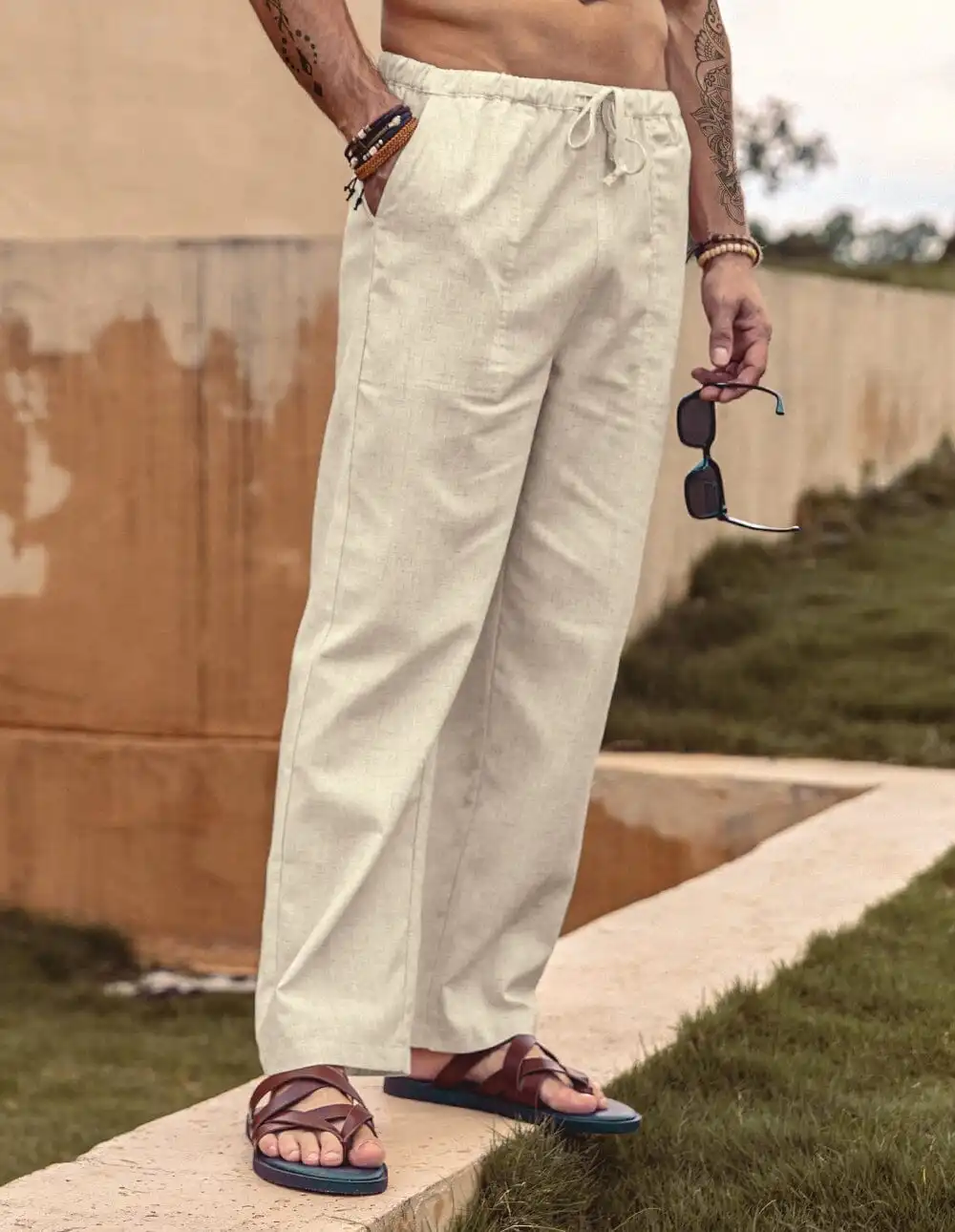 Linen Waist Yoga Pants