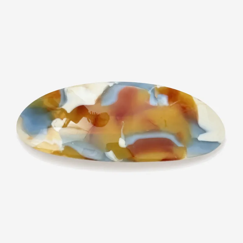 Marbled Oval Barrette Hair Clip