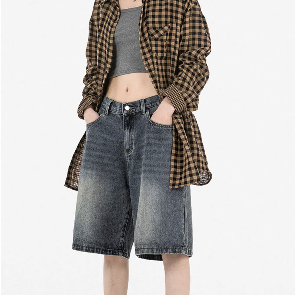 Distressed Denim Shorts