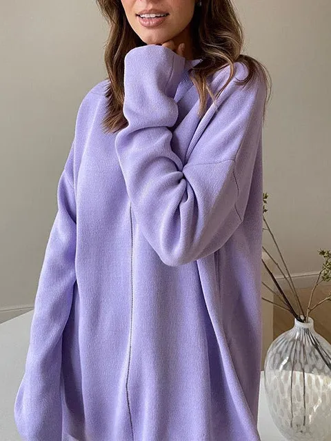 High Neck Sweater Pants Set