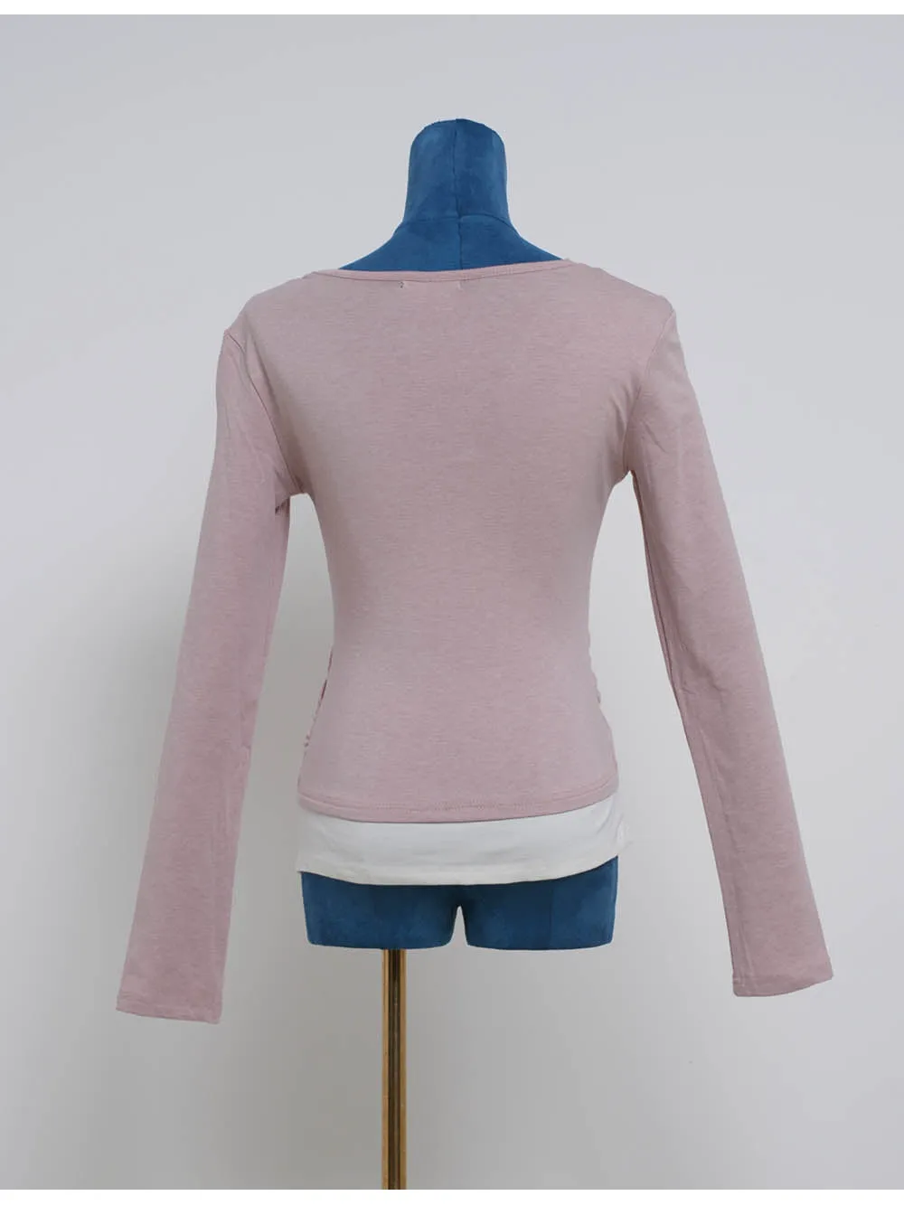 Chic Lace V Neck Bow Front Long Sleeves Top